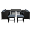 8-Seater Outdoor Wicker Dining Set – Black - OZ Home Deals