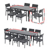 9-Piece Aluminum Extendable Outdoor Dining Set - Black - OZ Home Deals