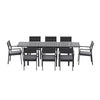 9-Piece Aluminum Extendable Outdoor Dining Set - Black - OZ Home Deals