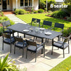 9-Piece Aluminum Extendable Outdoor Dining Set - Black - OZ Home Deals