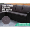 9-Seater Wicker Outdoor Sofa Dining Set - Black - OZ Home Deals