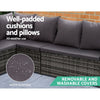 9-Seater Wicker Outdoor Sofa Dining Set - Grey - OZ Home Deals