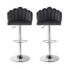 2x Hobart Adjustable Velvet Bar Stools – Grey/Silver
