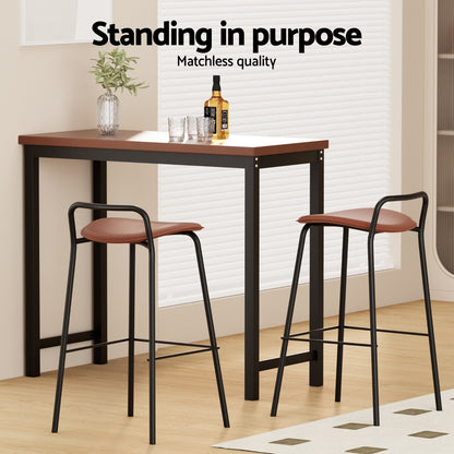 Barossa 2-Piece PU Leather Bar Stools – Brown & Black