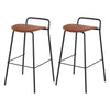 Barossa 2-Piece PU Leather Bar Stools – Brown & Black