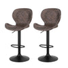2x Melbourne Rattan Bar Stools – Adjustable Height 90-112cm, Brown/Black