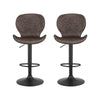 2x Melbourne Rattan Bar Stools – Adjustable Height 90-112cm, Brown/Black