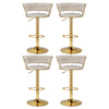 Artiss 4x Bar Stools Gas Lift Velvet Woven Backrest Ivory