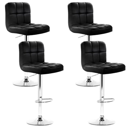 Artiss 4x Bar Stools Leather Gas Lift Black