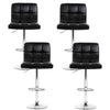 Artiss 4x Bar Stools Leather Gas Lift Black