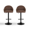 2x Brisbane PU Leather Bar Stools – Ergonomic Shell Design, Brown/Black