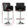 Pokhara Leather Bar Stools – Adjustable Height, Swivel, Chrome Base, Black