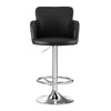 Pokhara Leather Bar Stools – Adjustable Height, Swivel, Chrome Base, Black