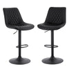 2x Perth PU Leather Bar Stools – Ergonomic Diamond-Style, Black