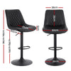 2x Perth PU Leather Bar Stools – Ergonomic Diamond-Style, Black