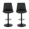 2x Perth PU Leather Bar Stools – Ergonomic Diamond-Style, Black