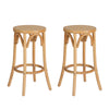 Kimberley Beechwood Rattan Bar Stools – Pine, 2 Pack