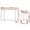 Artiss Bar Table and Stools Set Dining Desk Solid Wood Kitchen Chairs Cafe Pub