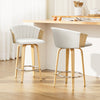 Coogee 2-Piece Bentwood Bar Stools – White PU Leather, 66cm