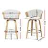 Coogee 2-Piece Bentwood Bar Stools – White PU Leather, 66cm