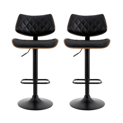 Grampians PU Leather Bar Stools – Black, 2 Pack