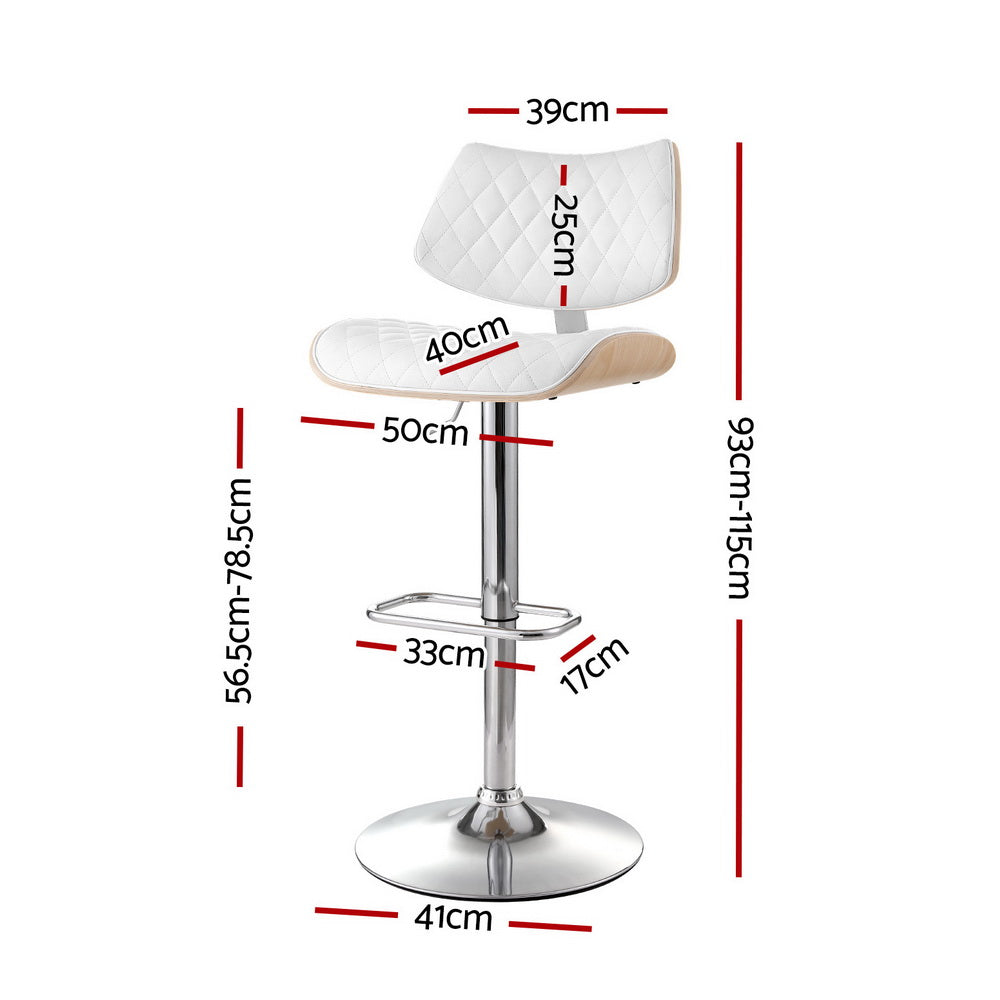 Great Ocean PU Leather Bar Stools – White, 2 Pack