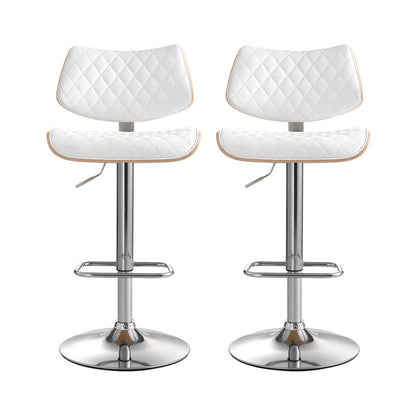 Great Ocean PU Leather Bar Stools – White, 2 Pack
