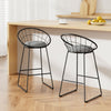 Kurrawa 2-Piece Faux Linen Bar Stools – Black