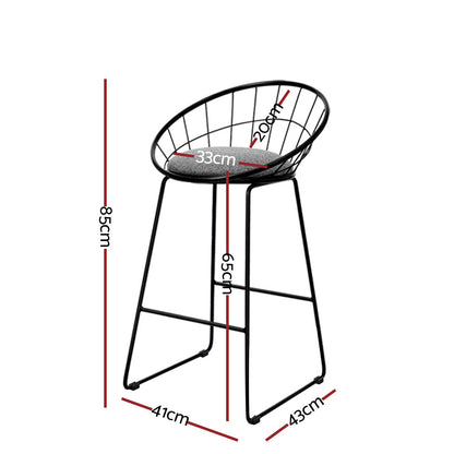 Artiss 4x Bar Stools Padded Seat Metal