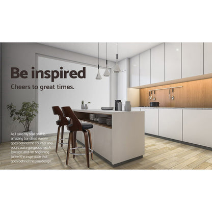 Bondi 2-Piece PU Leather Rotating Bar Stools – Black