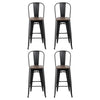 4x Artiss Metal Bar Stools Wooden Seat Retro Counter Stool
