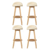 Artiss 4x Bar Stools Padded Leather Wooden Beige