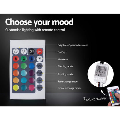 Starlight Double LED Gas Lift Bed Frame – Black PVC