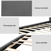 Byron King Single Fabric Bed Frame – Grey