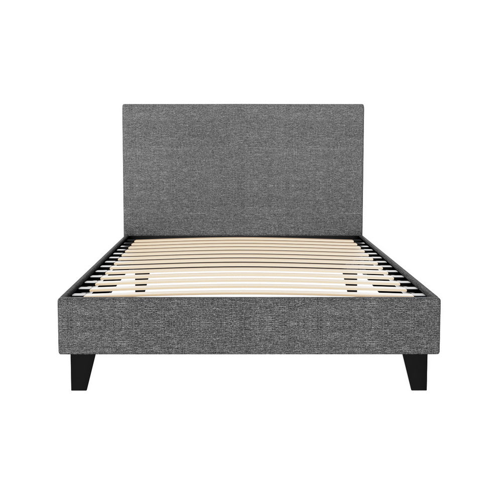 Byron King Single Fabric Bed Frame – Grey