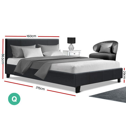 Neo Queen Bed Frame – Charcoal