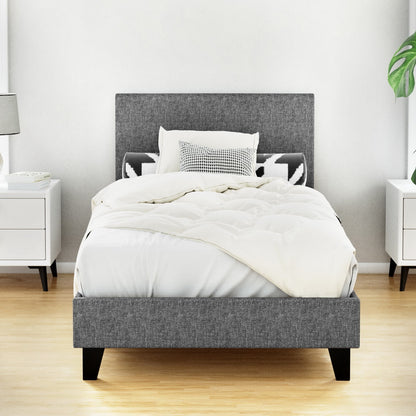 Neo Single Linen Fabric Bed Frame – Grey