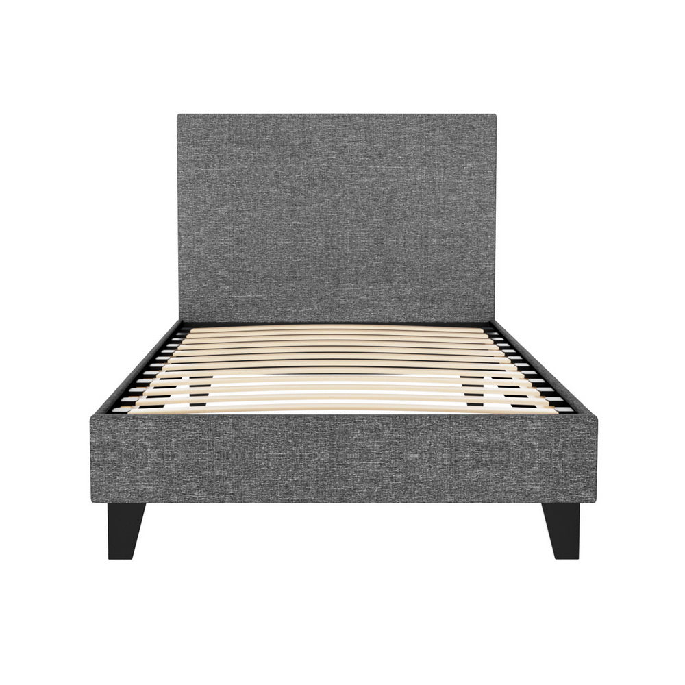 Neo Single Linen Fabric Bed Frame – Grey