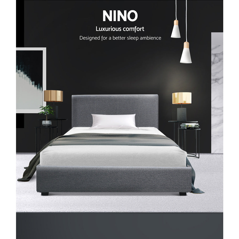Marlow King Single Gas-Lift Storage Bed Frame – Grey