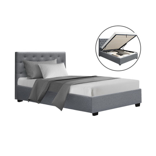 Acacia King Single Gas-Lift Storage Bed Frame – Grey