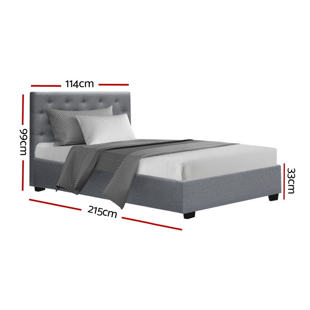 Acacia King Single Gas-Lift Storage Bed Frame – Grey