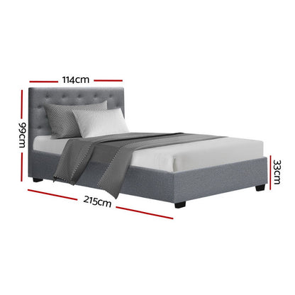 Acacia King Single Gas-Lift Storage Bed Frame – Grey