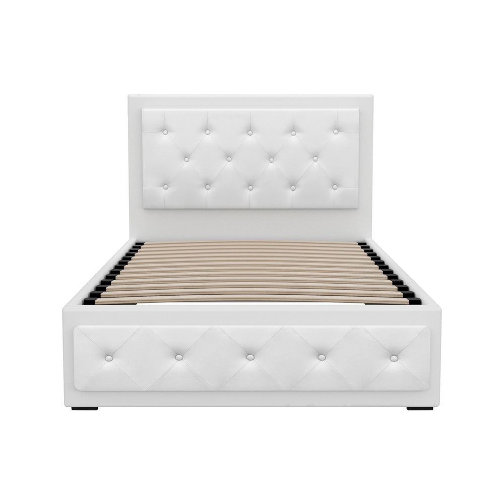Cooper King Single Gas-Lift Storage Bed Frame – White