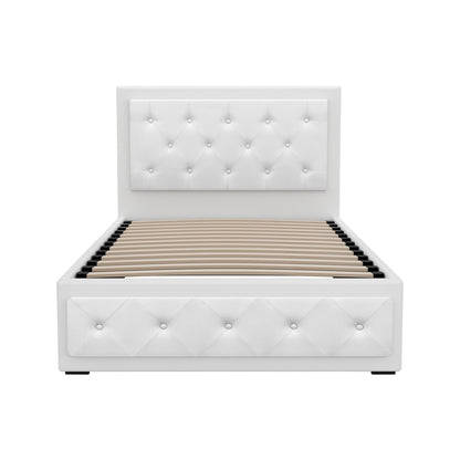 Cooper King Single Gas-Lift Storage Bed Frame – White