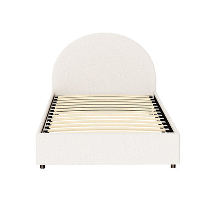 Uluru King Single Gas-Lift Storage Bed Frame – Boucle Fabric