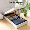 Uluru King Single Gas-Lift Storage Bed Frame – Boucle Fabric