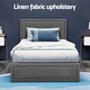 Cooper King Single Gas-Lift Storage Bed Frame – Grey Timber