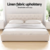 Valley King Gas Lift Bed Frame – Beige Linen