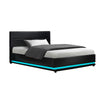 Luna King Single LED Gas-Lift Bed Frame – Black
