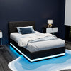 Luna King Single LED Gas-Lift Bed Frame – Black